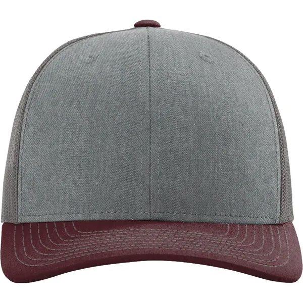 Richardson 112 snapback six-panel cotton and polyester trucker cap with leatherette... from ASI 74601 Calico