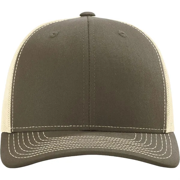 Richardson 112 snapback six-panel cotton and polyester trucker cap with leatherette... from ASI 74601 Calico