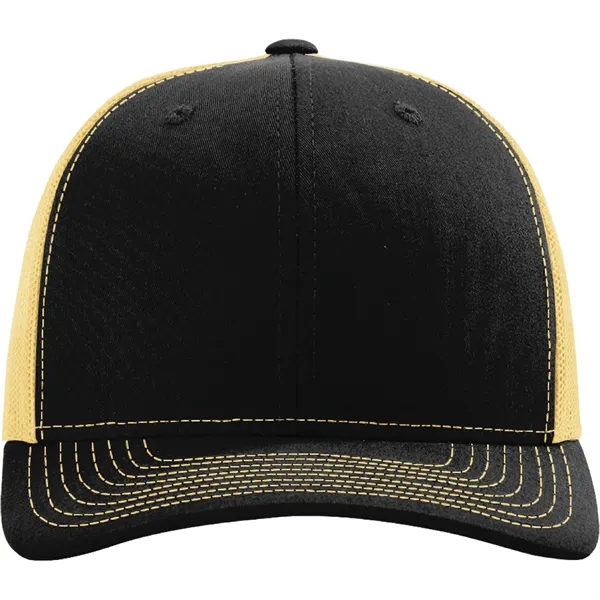 Richardson 112 snapback six-panel cotton and polyester trucker cap with leatherette... from ASI 74601 Calico