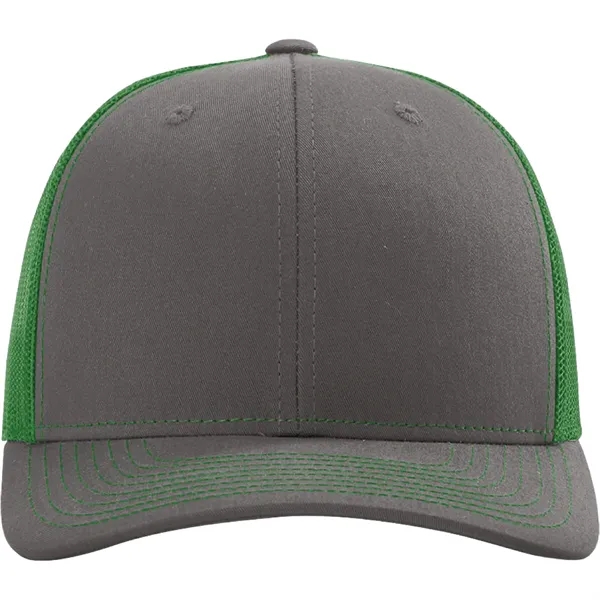 Richardson 112 snapback six-panel cotton and polyester trucker cap with leatherette... from ASI 74601 Calico