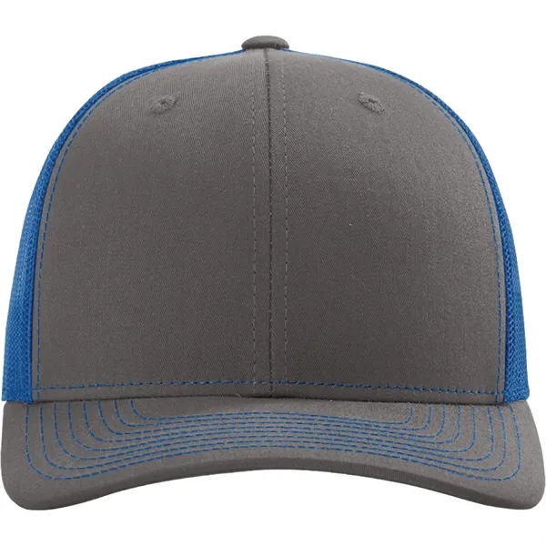 Richardson 112 snapback six-panel cotton and polyester trucker cap with leatherette... from ASI 74601 Calico