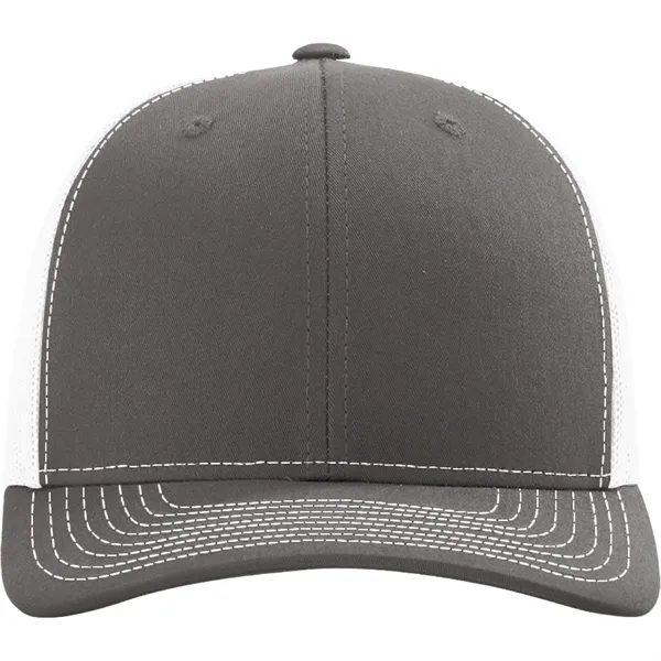 Richardson 112 snapback six-panel cotton and polyester trucker cap with leatherette... from ASI 74601 Calico