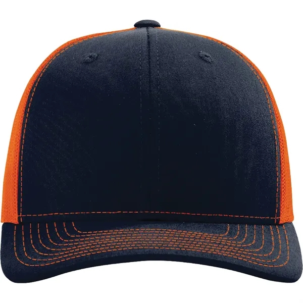 Richardson 112 snapback six-panel cotton and polyester trucker cap with leatherette... from ASI 74601 Calico