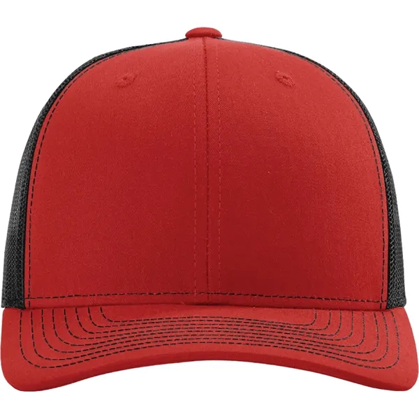 Richardson 112 snapback six-panel cotton and polyester trucker cap with leatherette... from ASI 74601 Calico