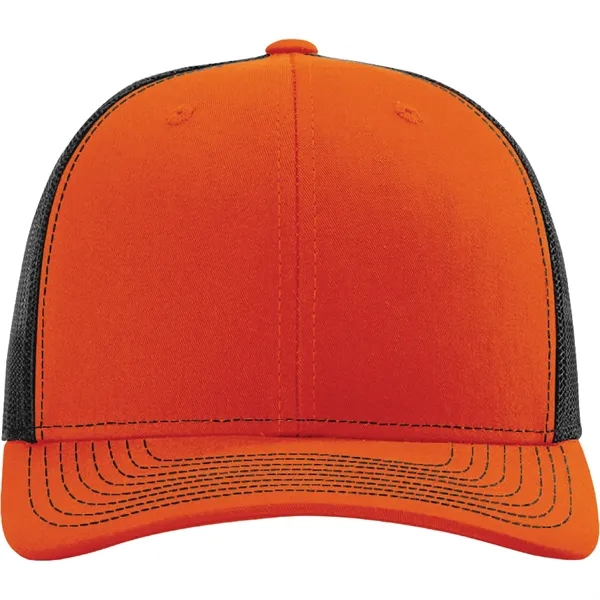 Richardson 112 snapback six-panel cotton and polyester trucker cap with leatherette... from ASI 74601 Calico