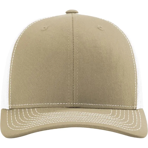 Richardson 112 snapback six-panel cotton and polyester trucker cap with leatherette... from ASI 74601 Calico
