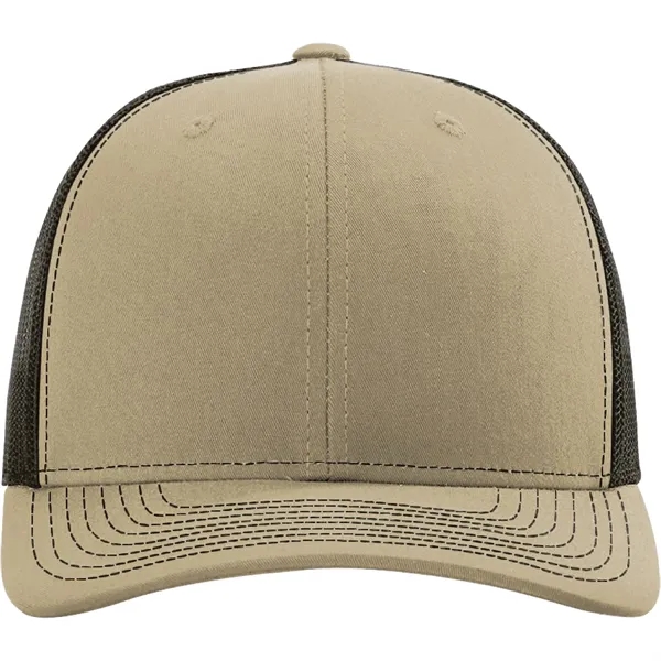 Richardson 112 snapback six-panel cotton and polyester trucker cap with leatherette... from ASI 74601 Calico