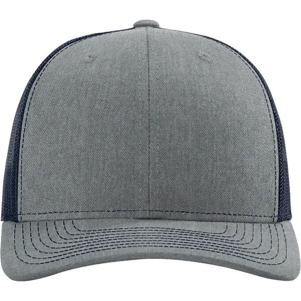 Richardson 112 snapback six-panel cotton and polyester trucker cap with leatherette... from ASI 74601 Calico