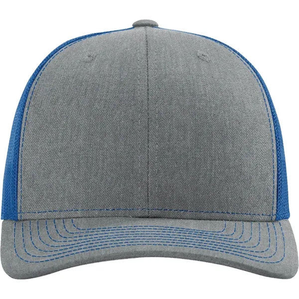 Richardson 112 snapback six-panel cotton and polyester trucker cap with leatherette... from ASI 74601 Calico
