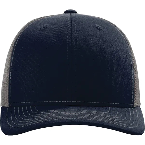 Richardson 112 snapback six-panel cotton and polyester trucker cap with leatherette... from ASI 74601 Calico
