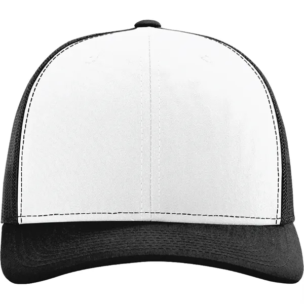 Richardson 112 snapback six-panel cotton and polyester trucker cap with leatherette... from ASI 74601 Calico
