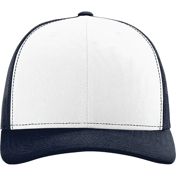 Richardson 112 snapback six-panel cotton and polyester trucker cap with leatherette... from ASI 74601 Calico