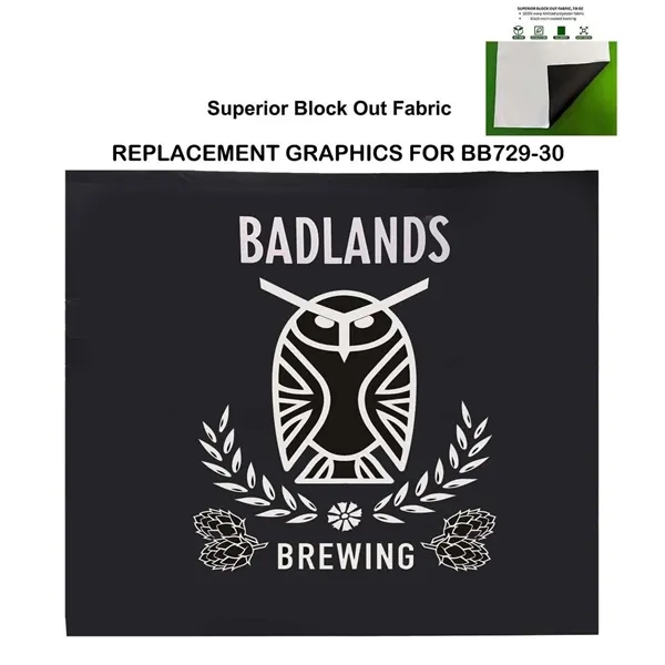 Replacement Graphics single sided 10'w x 8'h, pole pocket top and... from ASI 53509 FIEL-Fairdeal Import & Export