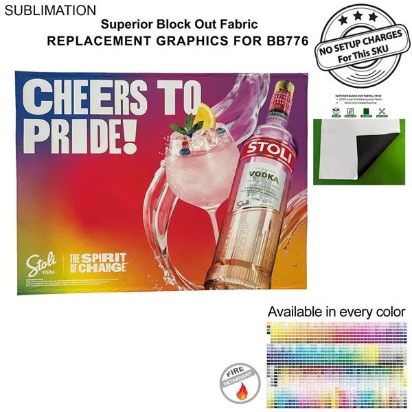 Replacement graphics for 10' straight wall with hook and loop on... from ASI 53509 FIEL-Fairdeal Import & Export