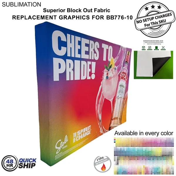 48 Hr Quick Ship - replacement graphics for 10' straight wall... from ASI 53509 FIEL-Fairdeal Import & Export