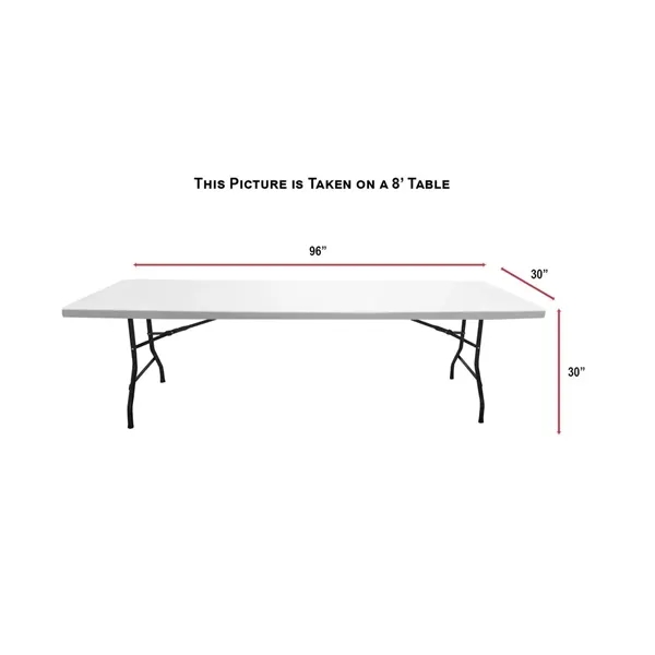 Full-color sublimation printed table throw for 8' table with open back.... from ASI 53509 FIEL-Fairdeal Import & Export / FIEL