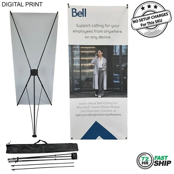 Item #DP787-2 72Hr Fast Ship - Tripod Banner w/ Graphics 32 x 72 & Bag