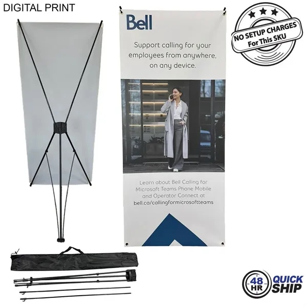 Item #DP787-3 48Hr Quick Ship - Tripod Banner w/ Graphics 32x72 & Bag