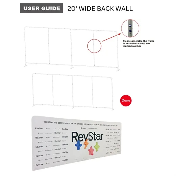 24H Express Ship -20'W x 8'H EuroFit tension fabric straight wall... from ASI 53509 FIEL-Fairdeal Import & Export