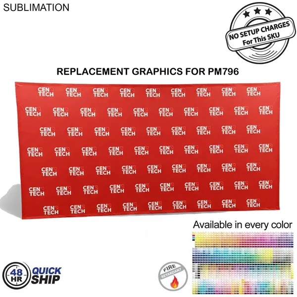48Hr Quick Ship - replacement graphics for 15'w straight wall tension... from ASI 53509 FIEL-Fairdeal Import & Export