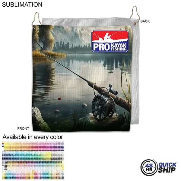 48Hr Quick Ship - colored microfiber dri-lite terry fishing towel, 10x10,... from ASI 53509 FIEL-Fairdeal Import & Export