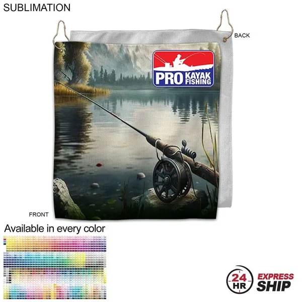 24Hr Express - colored microfiber dri-lite terry fishing towel, 10x10, grommet... from ASI 53509 FIEL-Fairdeal Import & Export