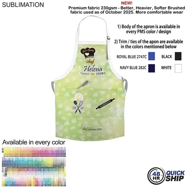 Polyester bib apron with full color and 2 pockets, edge-to-edge, dye... from ASI 53509 FIEL-Fairdeal Import & Export / FIEL