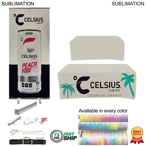 Trade Show Package, Premium Banner + Sublimated Table Throw with closed... from ASI 53509 FIEL-Fairdeal Import & Export / FIEL