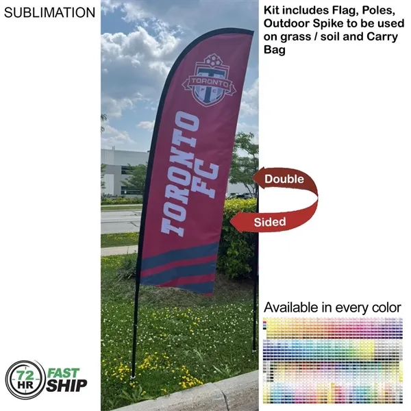 Item #SU749-6 72Hr Fast Ship - 8.5' X-Small Feather Flag Kit Double Sided