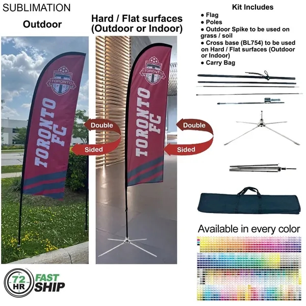 Item #SU749-26 72Hr Fast Ship - 8.5' X-Small Feather Flag Kit Double Sided