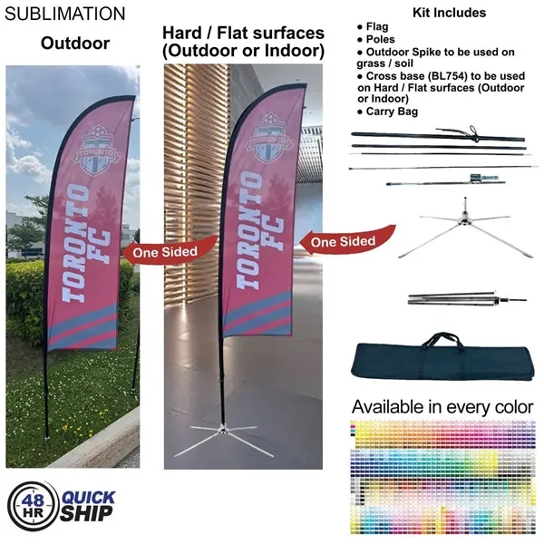 Item #SU749-29 48hr Quick Ship - 8.5' X-Small Feather Flag Kit One Side