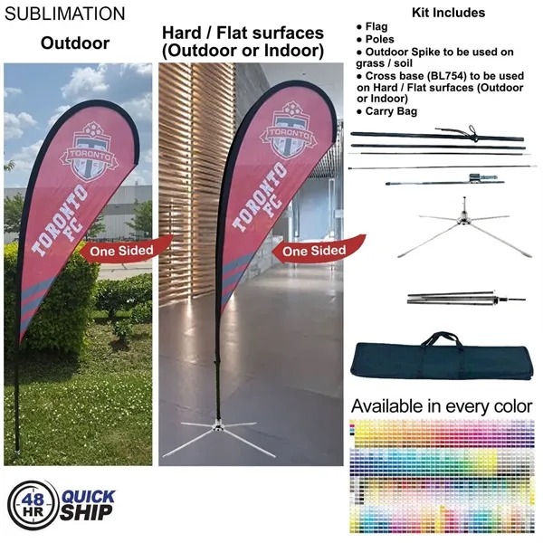 Item #SU749-31 48Hr Quick Ship - 7.5' Small Tear Drop Flag Kit One Side