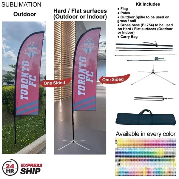 Item #SU749-33 24H Express Ship- 8.5' X-Small Feather Flag Kit One Side