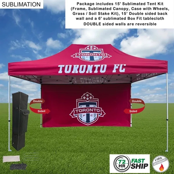 72Hr Fast Ship - Tent Backwall Package 2, 15' sublimated tent... from ASI 53509 FIEL-Fairdeal Import & Export