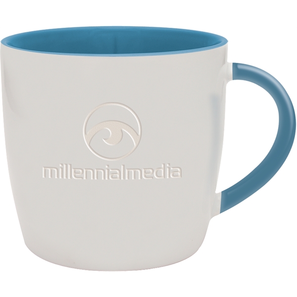 13 oz. ceramic mug with white exterior, colored interior and matching... from ASI 71920 Moderne Glass Company Inc / Glass America®