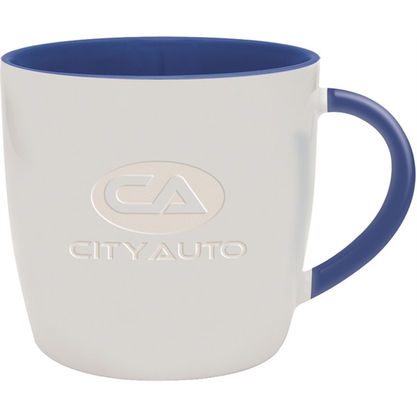 13 oz. ceramic mug with white exterior, colored interior and matching... from ASI 71920 Moderne Glass Company Inc / Glass America®