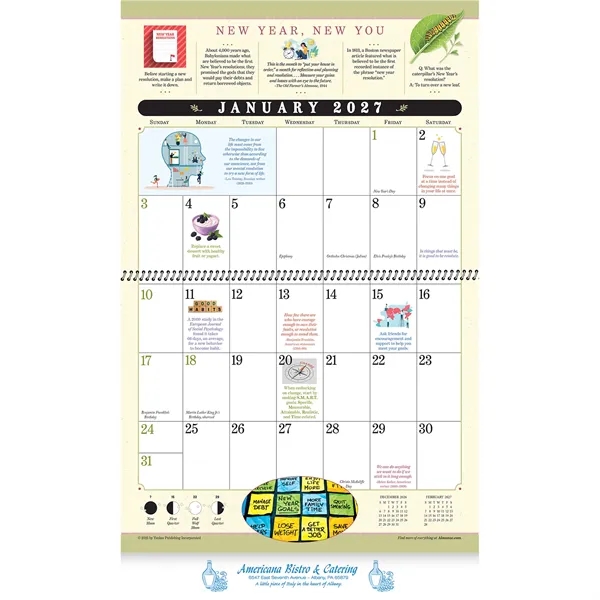13 month spiral bound wall calendar that brings helpful tips and... from ASI 61966 HPG / Beacon Promotions HPG Gold