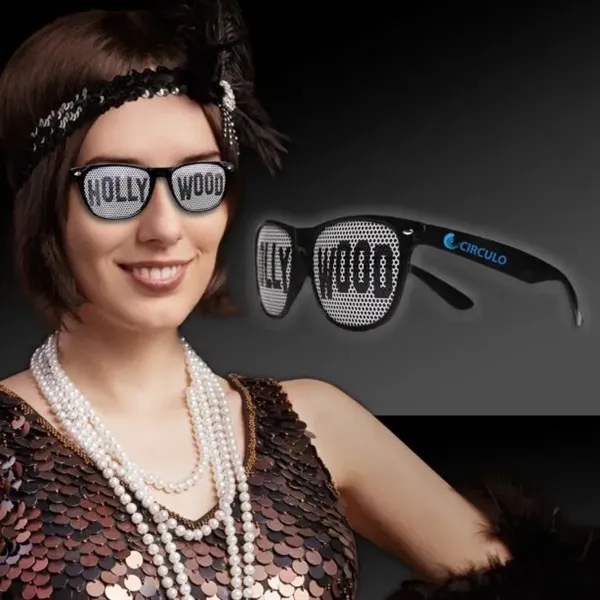 Hollywood billboard sunglasses made of black plastic with themed lenses.... from ASI 42016 Brighter Promotions Inc / Chemical Light™