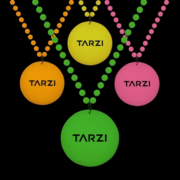 33" beaded necklace with 2 1/2" medallion; both glow in the... from ASI 98360 WOWLine / WOWLine®