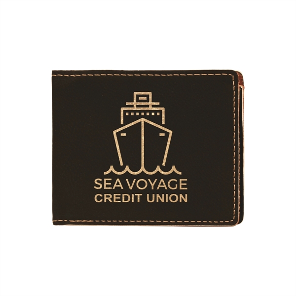 4 1/2" x 3 1/2" x 1/8" PU leatherette bifold wallet... from ASI 74601 Calico