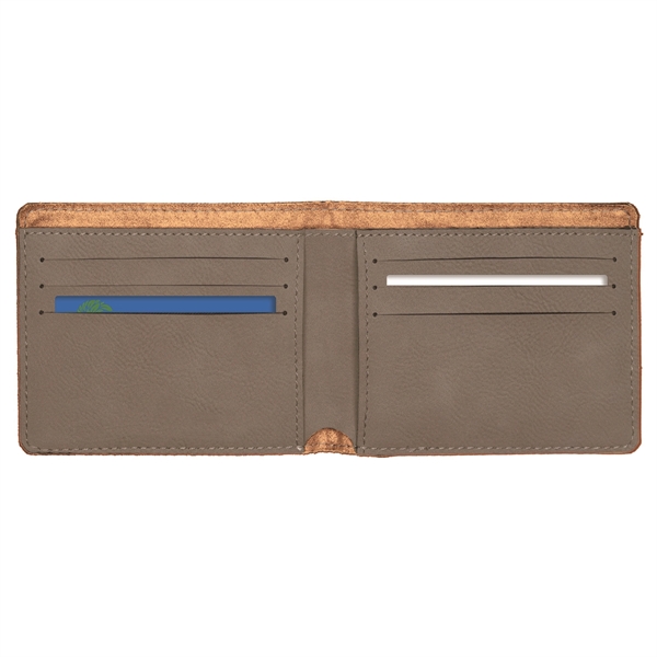 4 1/2" x 3 1/2" x 1/8" PU leatherette bifold wallet... from ASI 74601 Calico