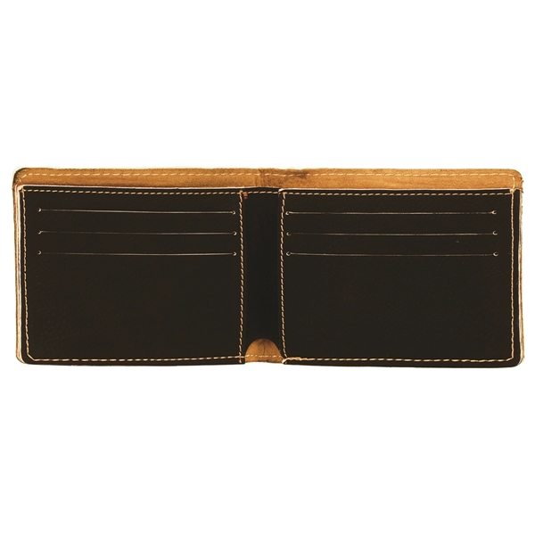 4 1/2" x 3 1/2" x 1/8" PU leatherette bifold wallet... from ASI 74601 Calico