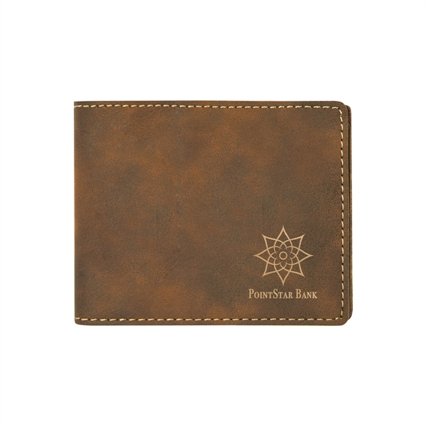 4 1/2" x 3 1/2" x 1/8" PU leatherette bifold wallet... from ASI 74601 Calico