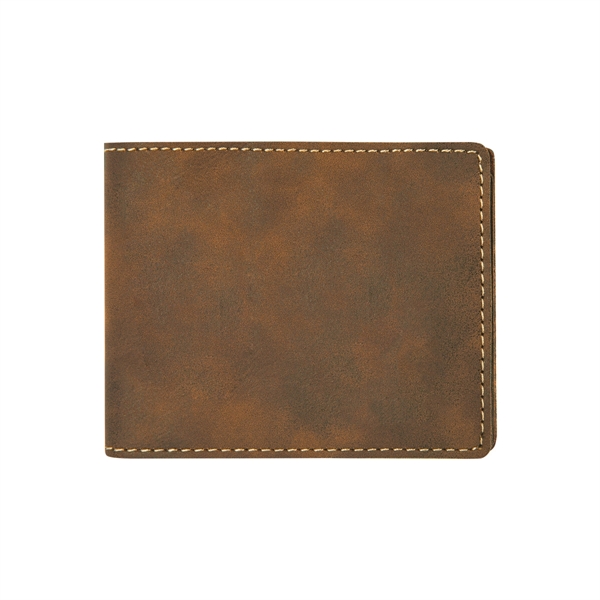 4 1/2" x 3 1/2" x 1/8" PU leatherette bifold wallet... from ASI 74601 Calico