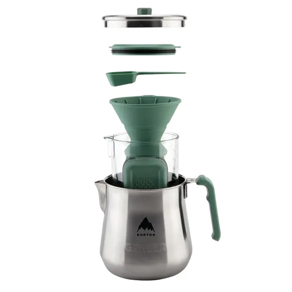 This fully packable coffee set features a stainless-steel kettle, a #2... from ASI 46170 Compass Industries Inc
