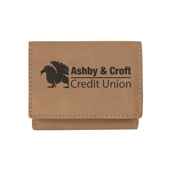 3" x 4" x 1/8" PU leatherette wallet with trifold design... from ASI 74601 Calico