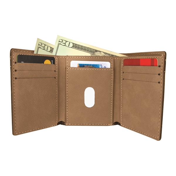 3" x 4" x 1/8" PU leatherette wallet with trifold design... from ASI 74601 Calico