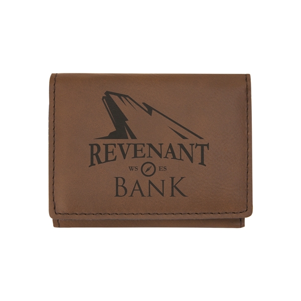 3" x 4" x 1/8" PU leatherette wallet with trifold design... from ASI 74601 Calico