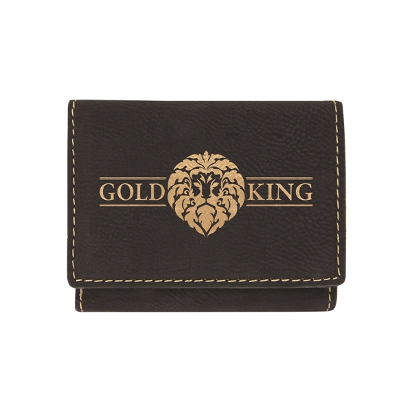 3" x 4" x 1/8" PU leatherette wallet with trifold design... from ASI 74601 Calico