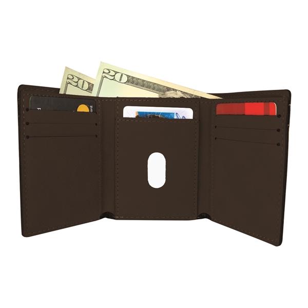 3" x 4" x 1/8" PU leatherette wallet with trifold design... from ASI 74601 Calico